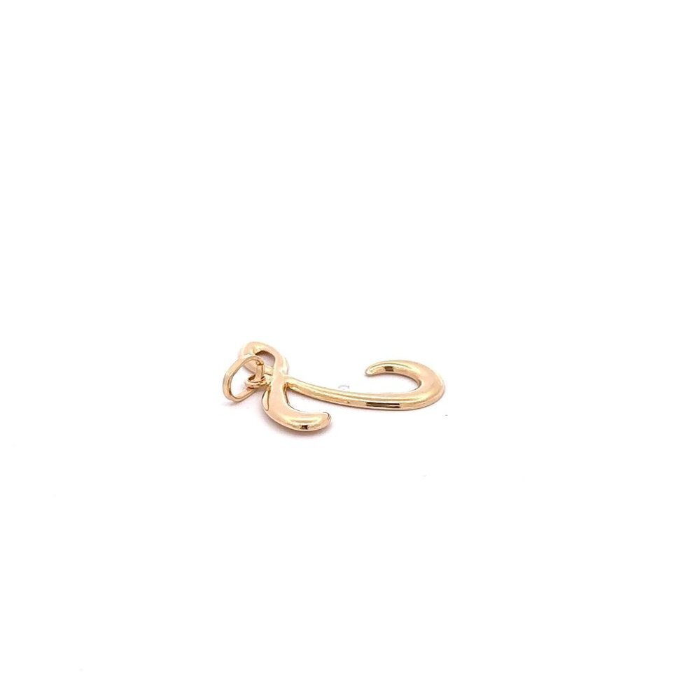 18K Gold Pendant Letter T Initial 1.29 grams - Picture 6 of 9
